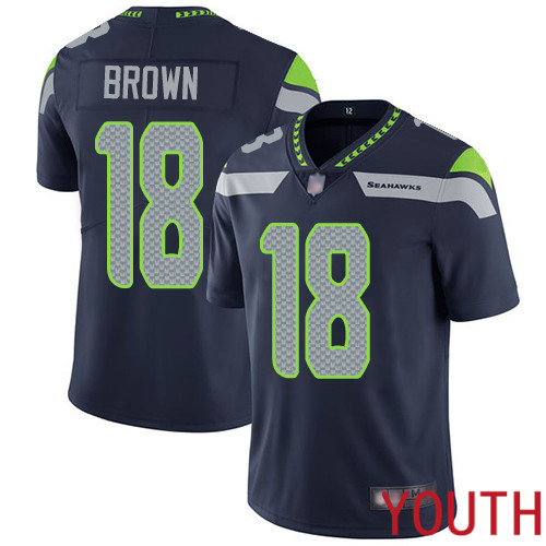 Seattle Seahawks Limited Navy Blue Youth Jaron Brown Home Jersey NFL Football #18 Vapor Untouchable